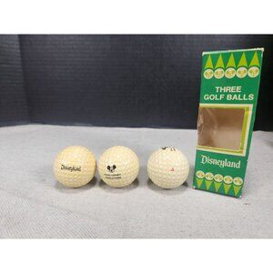 3 Vintage Disneyland Spalding #4 Golf Balls In Box